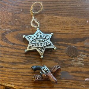Deputy Marshal Star Ornament with Gun Holster